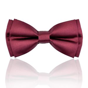 Bow -slipsar 2021 Vintermän affärs slips bröllop man vin röd monokrom dubbel platt huvud