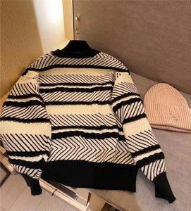 Oversize Woolen Knitted Long Thickened Sweater Woollen Jacket Fall Girls Wool With Big Letter Sleeved Knit Shirt loose Fashion Clothes Languid Style