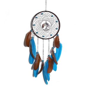 Перо Мечты Ловец Древо жизни Партия Партия Благословение подарок Handmade Dreamcatchers Круговая сетка для стены Висит Детская спальня Декор