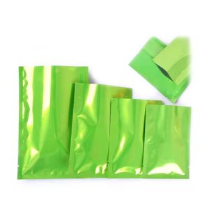 200 pcs verde aberto top alumínio saco de alumínio selo de vácuo selo rasgar malotes de embalagem de malotes para alimento café feijão seco sundries de frutas secas