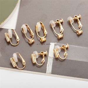 Converter Clip on Earrings Silver Gold Open Hoop for Diy Studs Pierced Earrings Women Men Fashion Jewelry Will and Sandy Gift