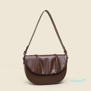 Bolsas de ombro grande marca de couro macio plissado, minoritário moda feminina retrô de alta qualidade na moda saco quadrado pequeno