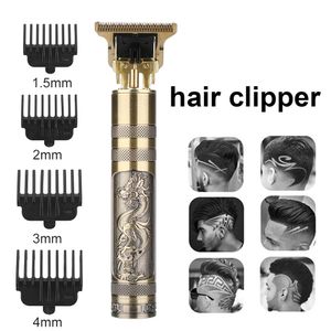 USB Rechargeable Hair Trimmer Electric Cordless Skeleton Clipper Shaver Men Barber Hairs Cutting Machine 0mm Razor
