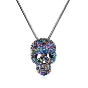 Hip Pop Fashion Jewelry Retro Skull Hanger Chains for Women Men's Party Accsori Punk Femme Collier Christmas prent