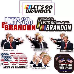 Давайте пойти Брэндон флаги наклейки для автомобилей Trump Prank BiDen PvC наклейки 2022 FY3364