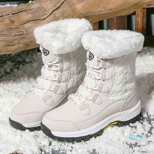 Women's Ankle Boots Fur Warm Snow Winter Shoes for Waterproof Padded Footwear