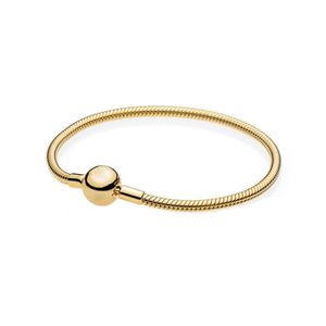 Corchete Europeo al por mayor-Moda de lujo k pulseras de oro rosa Caja original para Pandora Sytle Charm Beads Silver Snake Chain Pulsera Mujer Joyería