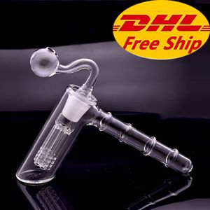 Großhandel Glasölbrenner Bong Hammer 6 Arm Perc Balancer Rauchpfeifen Recycler Bohrinsel Bong mit 18mm Glasölbrennerrohr DHL-frei