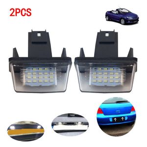 新しい1ペア12V LEDカーライセンスプレートライトランプ用Peugeot 206 207 306 307 406 407 Citroen C3 C4 C5 C5 Number Number Plate Light