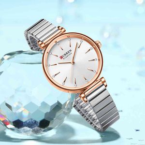 Curren Watches 2020 Charming WristWatches de Quartz das Mulheres com Rhinestones Relógio de Aço Inoxidável Relosjes Para Mujer Q0524