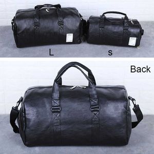 Gym Bag Leather Sports Bags Dry Wet Bags Men Training for Shoes Fitness Yoga Travel Luggage Shoulder Sac De Sport Bag Y0721