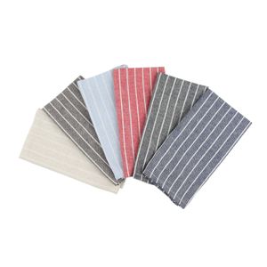Vit Striped Cloth Set med 12 30x40cm bomullslinne matbordsservetter