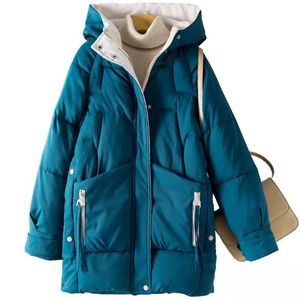 Women Thick Hooded Down Jacket Cotton Long Warm Padded Parka For Lady Plus Size 2XL Winter Coat