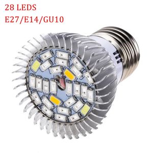 28w led grow light bulbs full spectrum E27 plant lamps with 28leds for greenhouse indoor plants hydroponics