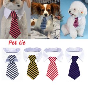 Pet Dog Apparel Bow Tie Adjustable Striped Collar Necklace Ties Puppy Classical Accessories Supplies WLL395