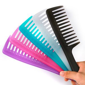 Wholesale teeth holes for sale - Group buy anti static large wide tooth dressing comb women hanging hole handle grip curly hair hairbrush beauty hair combs