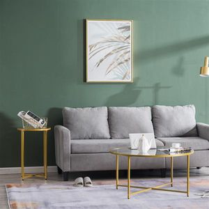 Ayak Altın toptan satış-Oturma odası mobilya basit çapraz ayak tek katmanlı kenar masa yuvarlak altın