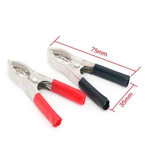 Wholesale test cars resale online - 2Pcs A Red Black mm Crocodile Car Caravan Van Battery Test Lead Clips Best Promotion Alligator Clips Connector Plug Power