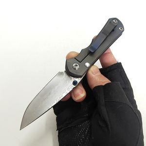 Begränsad anpassad version Chris Reeve Folding Kniv Inkosi Anodiserad Titan Frame Knivar Vacker Damaskus Blade Pocket EDC Utomhusutrustning Taktiska verktyg