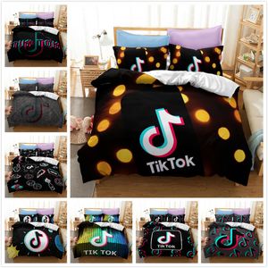 Conjunto de cama de anime Tik-Tok 3D HD Print Conjunto de capa de edredom 220x240 Capas nórdicas para cama de adulto 135 Conjunto de quarto Queen King Decoração para casa C0223