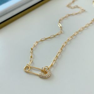 Louleur Golden 925 Sterling Silver Chain Necklace Pin Pendant Choker Necklace For Women Silver 925 Fine Jewelry Charms Creative Q0531