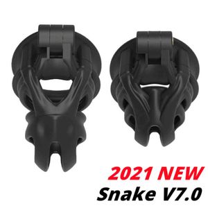 NXY Cockrings Mamba V7 3D EVO Cage Male Chastity Device Double-Arc Cuff Penis Ring Cobra Cock Sleeve Lock Belt Adult Sex Toys For Men 1124