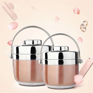 Bento Box Food Thermal Jar Isolamento Thermos per zuppe Borsa portatile in acciaio inossidabile a prova di perdite Contenitore per il pranzo da tavola 211108