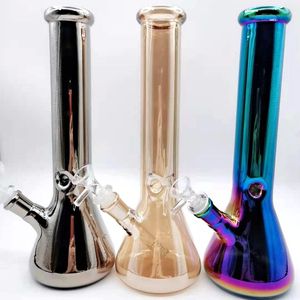 12 Inches Electroplated Glass Bong Beaker Hookah Glass Smoking Ion Water Pipe