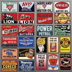 Motor Oil Vintage Metal Painting Tin Sign Garage Plaque Pub Wall Pub Cafe Car Home Art Decor Retro Animal Poster