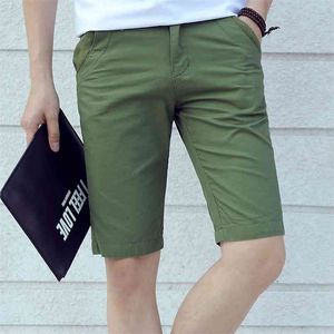 Sprzedaż Mężczyźni Odzież Marka Pure Color Cotton Shorts Casual Fashion Mężczyzna Slim Fit Short Spodnie Free Homme 233 210713