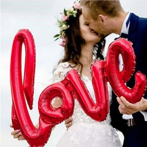 Legature Lettera D'AMORE Palloncino Foil Anniversario Matrimonio San Valentino Decorazione per feste Palline per labbra Articoli per feste