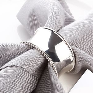 Gold Silver Round Napkin Ring Hotel Wedding Decor Stainless Steel Napkins Buckle Festival Party Banquet Table Decoration Supplies BH5427 TY