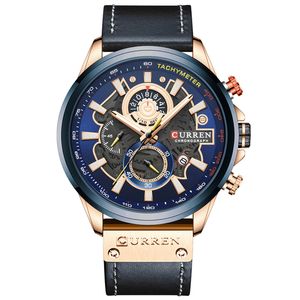 Uhren MENS Branded Luxus Lässige Lederband Sport Quarz Armbanduhr Chronograph Clock Männlich Creative Design Dial