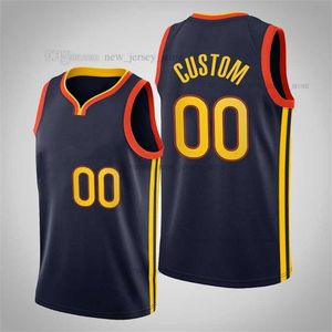 Tryckt anpassad DIY Design Basket Jerseys Anpassning Team Uniforms Skriv ut Personliga Brev Namn och Nummer Mens Kvinnor Kids Ungdom Golden State008