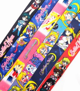 Anime lanyards för nyckelchain ID -kort passera gym mobiltelefon USB -märke nyckelringhållare nackband tillbehör