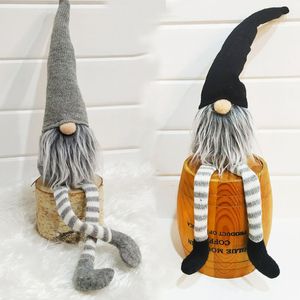 Christmas Striped Cap Faceless Doll Swedish Nordic Gnome Old Man Dolls Toy Xmas Tree Ornament Pendant Home Decoration HH21-728