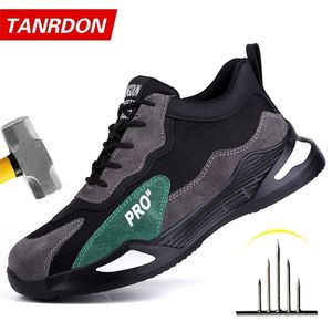 أحذية عمل للرجال غير قابلة للتدمير بمقدمة من الفولاذ أحذية عمل حذاء أمان للرجال أحذية عمل مضادة للثقب للرجال قطرة 211126