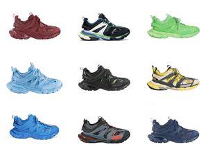 2021 Autentiska Män Kvinnor Spår 3.0 Sportskor Joggare Triple S Speed ​​Black Outdoor Sneakers Green Blue Fashion Trainers 18Ss med Original Box 36-45