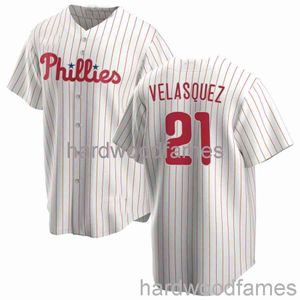 Niestandardowe Vince Velasquez # 21 Jersey Szyte Mężczyźni Kobiety Młodzież Kid Baseball Jersey XS-6XL