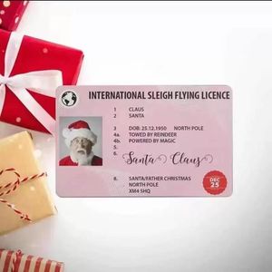 クリスマスデコレーションギフトグリーティングカードホットスタイルサンタクロース運転免許証