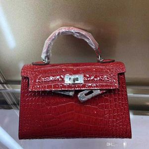 Bolsas de couro genu￭nas estilo cl￡ssico europeias de luxo de lady lady saco de bolsa de bolsa de bolsa de bolsa crocodilo Banquet Pacote de platina