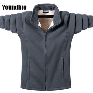 Männer Herbst und Winter Fleecejacke Stehkragen Cardigan Sport Outdoor Wandern Warm Camping Lose vergrößert 9XL 210909