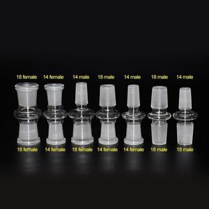 Adaptador de quartzo de alta qualidade para tubos de vidro de água tubos de cachimbo 14 masculino a 18 Feminino Ferramente (10 Tipos) Shisha Acesso