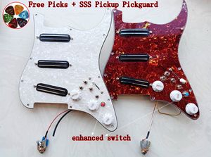 Multifunction Prewired Guitar Pickups Pickguard SSS Black Dual Pickup Push Pull Function 20 Tone Switching Pickguard