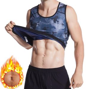 Spor Giyim Erkekler Sauna Termal Gömlek Kamuflaj Yelek Shapewear Zayıflama Yağ Burner Korse Vücut Şekillendirici Ter Tank Fitness Ağırlık Los için Tops