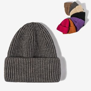 Czapka / Czapki Czapki Dzianiny Kobiety Hat Beanie Miękkie Wełniane Zimowe Ciepłe Kapelusze Dla Mężczyzn Solidna Kolor Unisex Skullies Czapki Dziewczyny Damskie Casual Cap