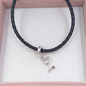 925 Sterling Silver beach jewelry making kit pandora Stethoscope Heart Dangle charm chain diy dainty bracelets for women bead bangle women Europe style 799072C01