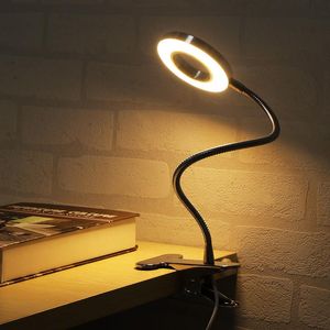 Lâmpada de mesa LED com braçadeira Dimmable Leitura Luz Luz do Eye-Care USB Lâmpada Levada Lâmpada de cabeceira Baby Noite Clipe