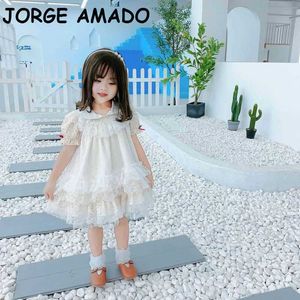 Baby Girl Party Dresses Spain Style Fluffy Tulle Princess för bröllopshow Kläder E5631 210610