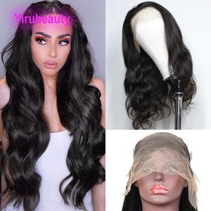 13x6 Lace Front Wig Indian Virgin Human Hair Body Wave 10-30inch Natural Color Average Size Hairs Product Wigs Yirubeauty
